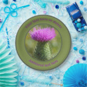 アザミの花パーソナライズされたパーティー ペーパープレート (パーティー)