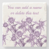 アザミの花柄 ストーンコースター (正面)