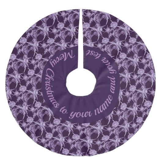 アザミの花柄 ブラッシュドポリエステルツリースカート (正面)