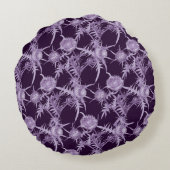 アザミの花柄 ラウンドクッション (裏面)