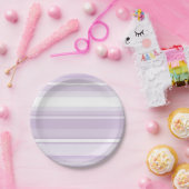 アザミ紫ストライプ色 ペーパープレート (パーティー)