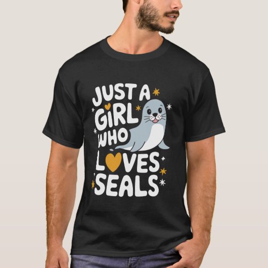 アザラシが大好きな女の子 Tシャツ (正面)