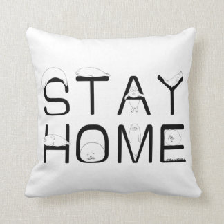 アザラシと一緒に家にいよう（STAY HOME WITH SEAL） クッション