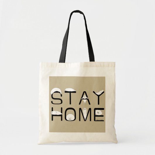 アザラシと一緒に家にいよう（STAY HOME WITH SEAL） トートバッグ (正面)