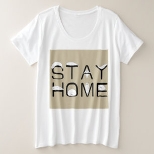 アザラシと一緒に家にいよう(STAY HOME WITH SEAL) プラスサイズTシャツ