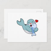 アザラシと魚 ポストカード (正面/裏面)