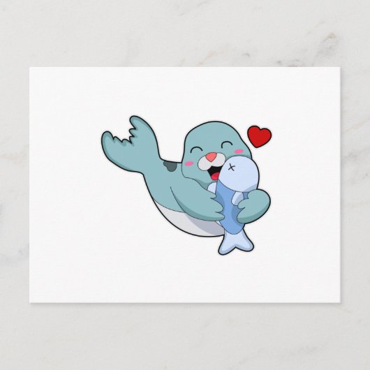 アザラシと魚 ポストカード (正面)