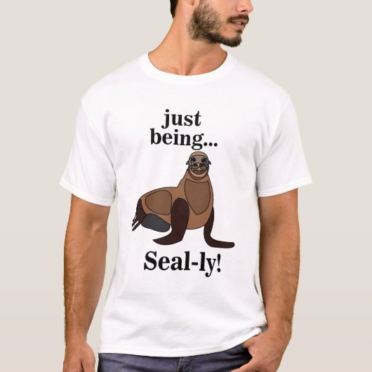 アザラシのユーモア Tシャツ (正面)