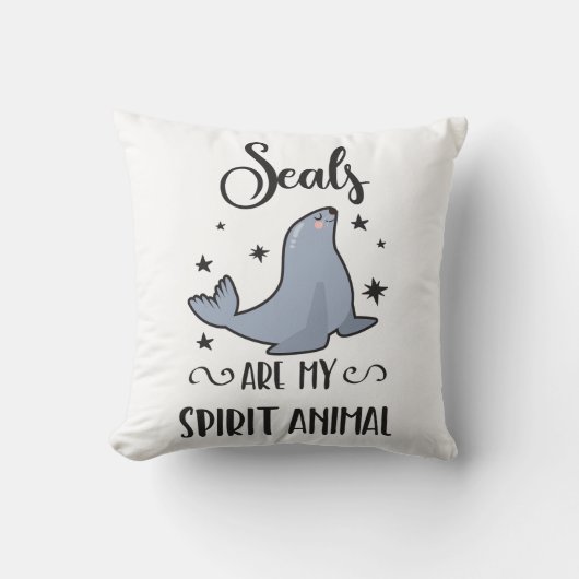 アザラシは私の霊獣かわいいシール好き クッション (正面)