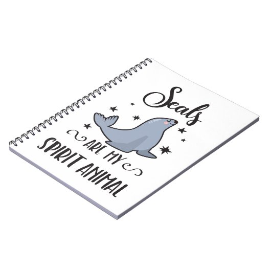 アザラシは私の霊獣かわいいシール好き ノートブック (左側)