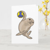 アザラシ ハンドボール選手 ハンドボール カード (黄色い花)