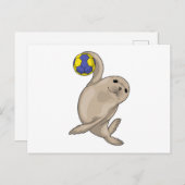 アザラシ ハンドボール選手 ハンドボール ポストカード (正面/裏面)