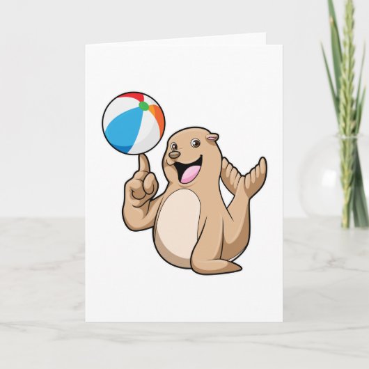 アザラシ 水 水球 カード (正面)