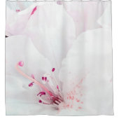 *~*アザレアアー絵画トの花白ピンク シャワーカーテン (正面)