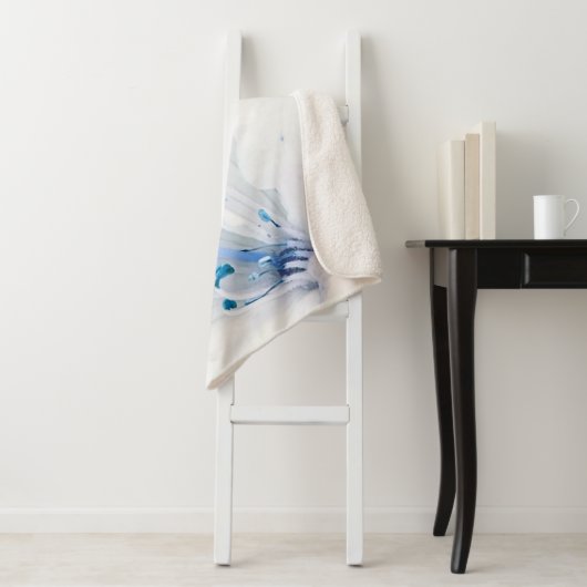 **アザレアア絵を描ートの花ホワイトティール（緑がかった色） シェルパブランケット (インサイチュ)