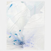 *~*アザレアア絵画ートの花ホワイトティール(緑がかった色) フリースブランケット (正面)