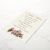 アザレアフラワーズゲストリストテーブル名箔カード 箔招待状 (回転した状態)