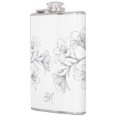 アザレアフローラ繊細な鉛筆スケッチ フラスク (左)