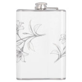 アザレアフローラ繊細な鉛筆スケッチ フラスク (裏面)