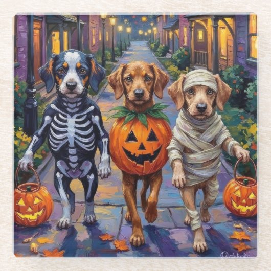 アザワクハロウィンコスチューム ガラスコースター (正面)