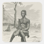 アザンデやナイアムニャムのハープ奏者 スクエアシール (正面)