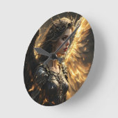 アシェンライト：シャドーフレームセラフ ラウンド壁時計 (傾斜)