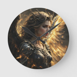 アシェンライト：シャドーフレームセラフ ラウンド壁時計