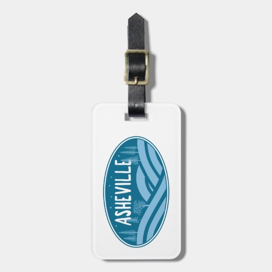 アシェヴィルノースカロライナアウトドア ラゲッジタグ (正面縦)