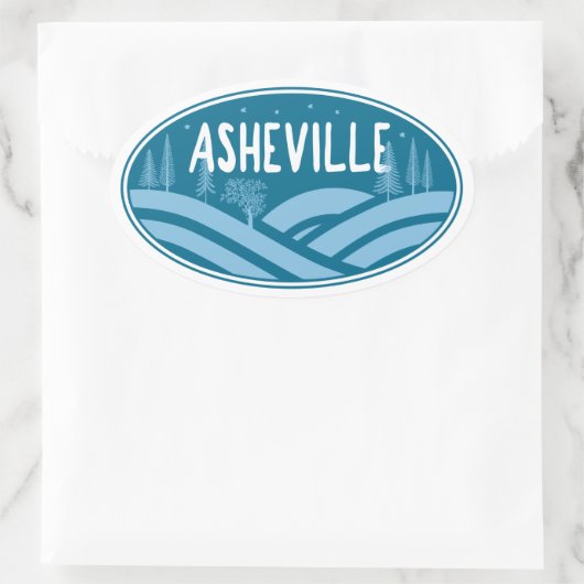 アシェヴィルノースカロライナアウトドア 楕円形シール (バッグ)