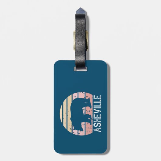 アシェヴィルノースカロライナレトロベア ラゲッジタグ (裏面縦)