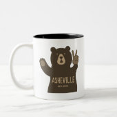 アシェヴィルノースカロライナ平和ベア ツートーンマグカップ (左)