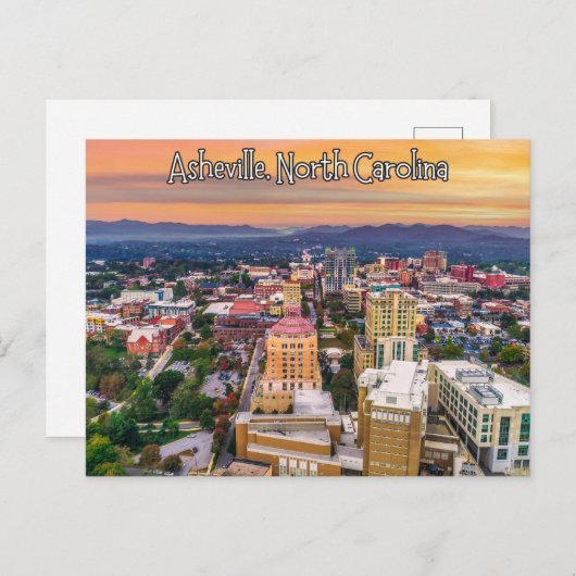 アシェヴィルノースカロライナ日没 ポストカード (正面/裏面)