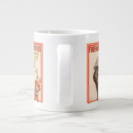 アシカが帽子を取るサーカスのポスター ジャンボコーヒーマグカップ (裏面)