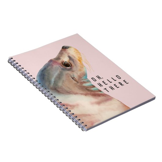 アシカのイラストレーションは|あなたのおもしろいな文字を加えます ノートブック (右側)