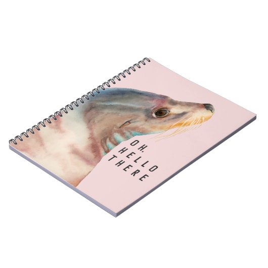 アシカのイラストレーションは|あなたのおもしろいな文字を加えます ノートブック (左側)