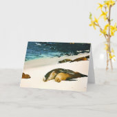 アシカのスプーンでつぐこと カード (黄色い花)