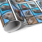 アシカのトラック帽のモザイク写真 ラッピングペーパー (ロールコーナー)