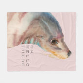 アシカの動物の芸術| Ohこんにちはそこに フリースブランケット (正面(横))