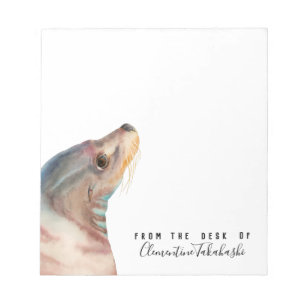 アシカの動物アート  名前の追加 ノートパッド