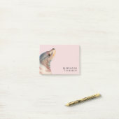 アシカの水彩画のイラストレーションは|あなたの名前を加えます ポストイット (デスク上)