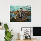 アシカの海岸壁アート | 野生動物写真プリント ポスター (ホームオフィス)