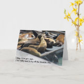 アシカの知恵のフグ カード (黄色い花)