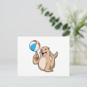 アシカ 水 ポロ ポストカード (スタンド正面)