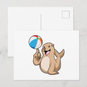 アシカ 水 ポロ ポストカード (正面/裏面)