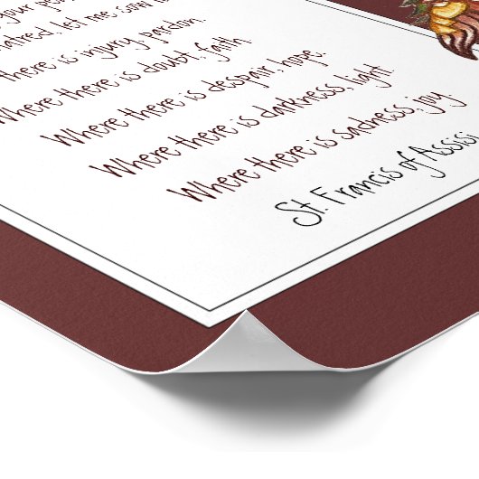 アシシの聖フランシス祈りの言葉カリフォルニアウイルバード ポスター (角)