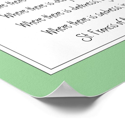 アシシの聖フランシス、祈りの言葉リングや輪ネックキジ ポスター (角)