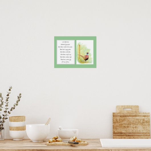 アシシの聖フランシス、祈りの言葉リングや輪ネックキジ ポスター (キッチン)