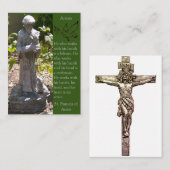 アシシアーティストの聖フランシス-祈りの言葉カード(フラット) 名刺 (正面/裏面)