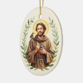 アシシカトリック信者の聖フランシス セラミックオーナメント (左)