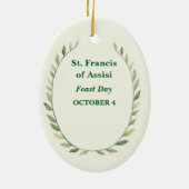 アシシカトリック信者の聖フランシス セラミックオーナメント (裏面)